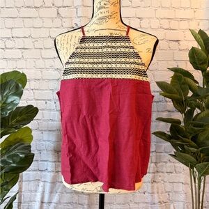 Mi Ami Pink and Black Patterned Women's Top